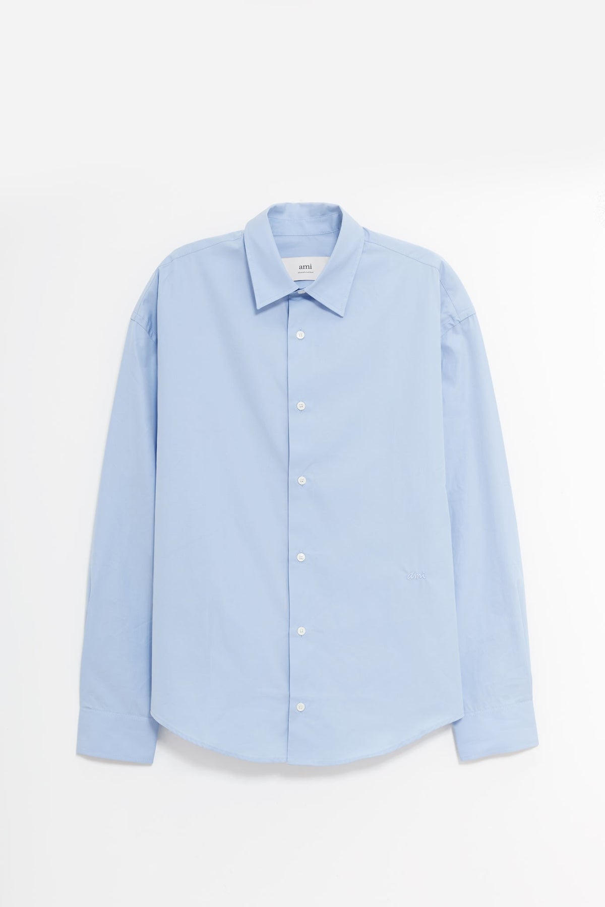 AMI CASHMERE BLUE BOXY FIT SHIRT