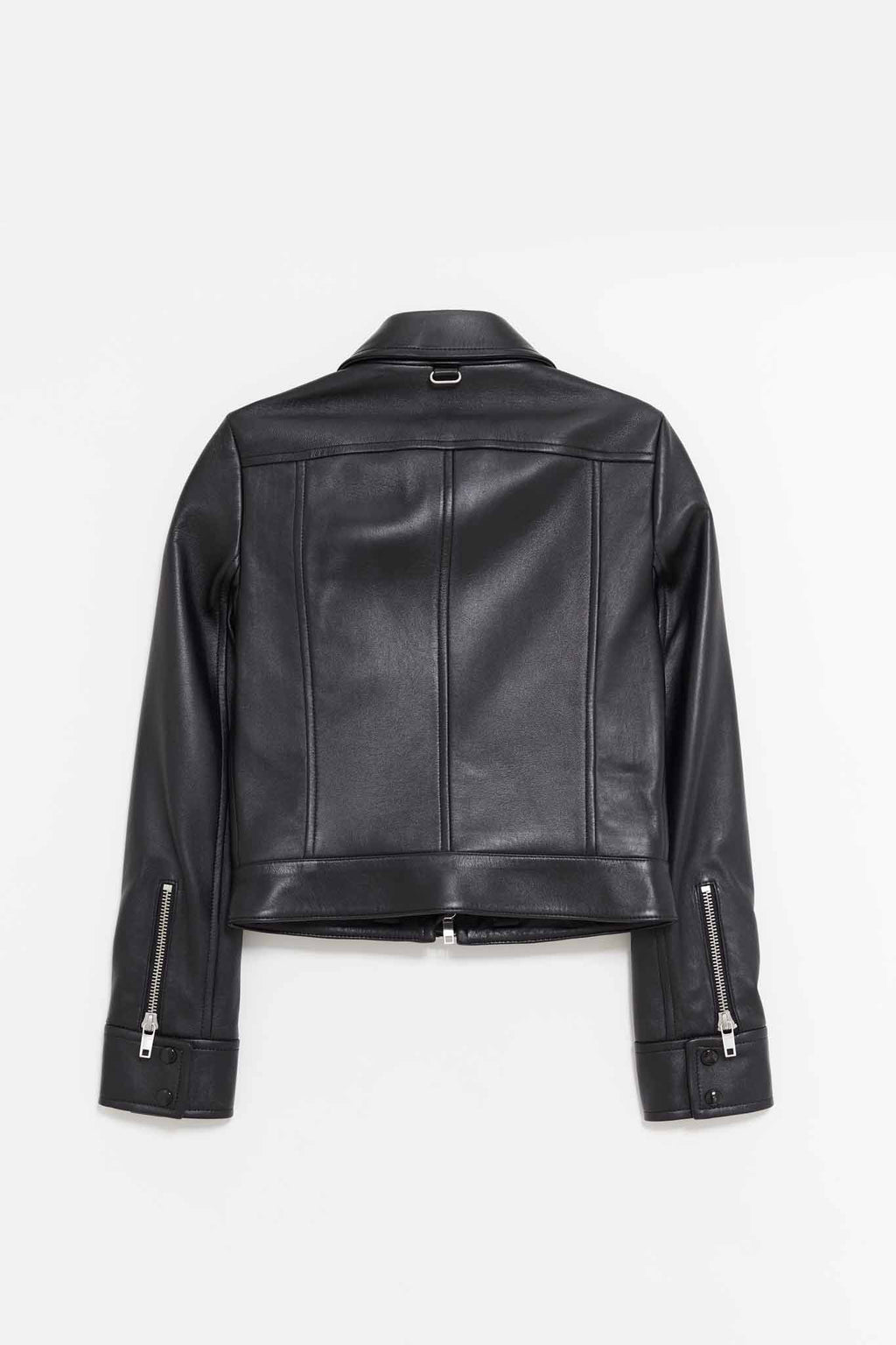 COURREGES BLACK ZIPPED ICONIC LEATHER JACKET