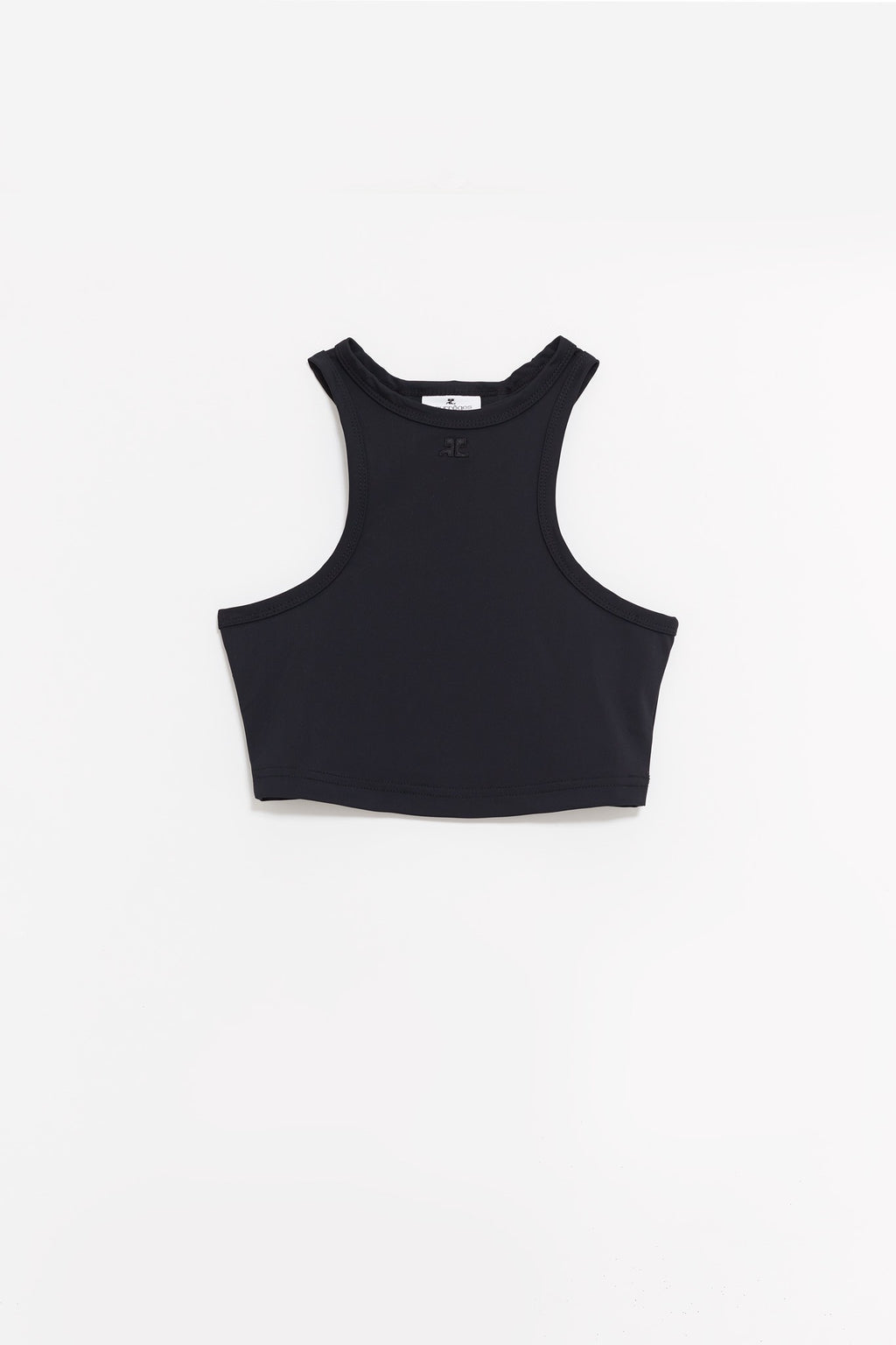 COURREGES BLACK SCUBA TECH JERSEY TOP