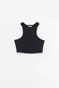 COURREGES BLACK SCUBA TECH JERSEY TOP