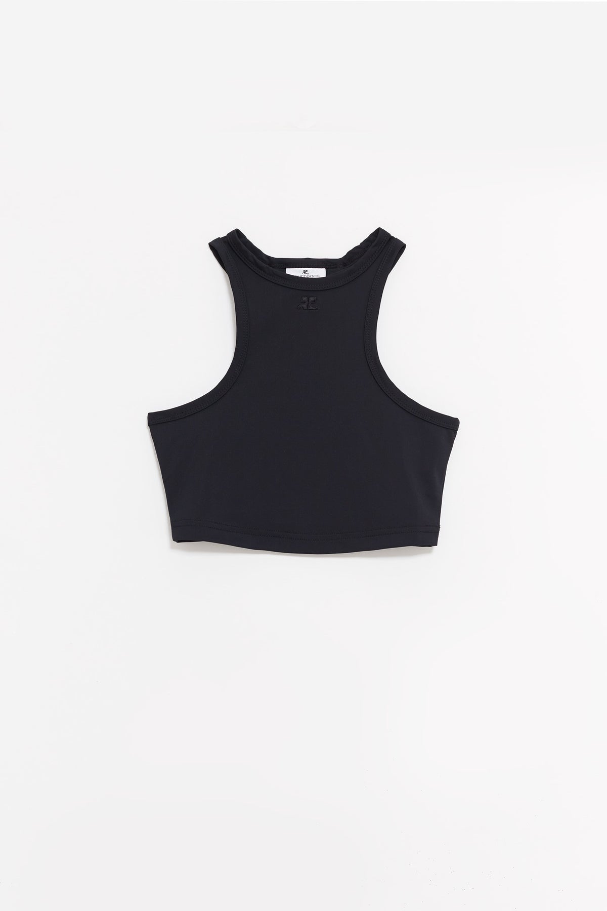 COURREGES BLACK SCUBA TECH JERSEY TOP