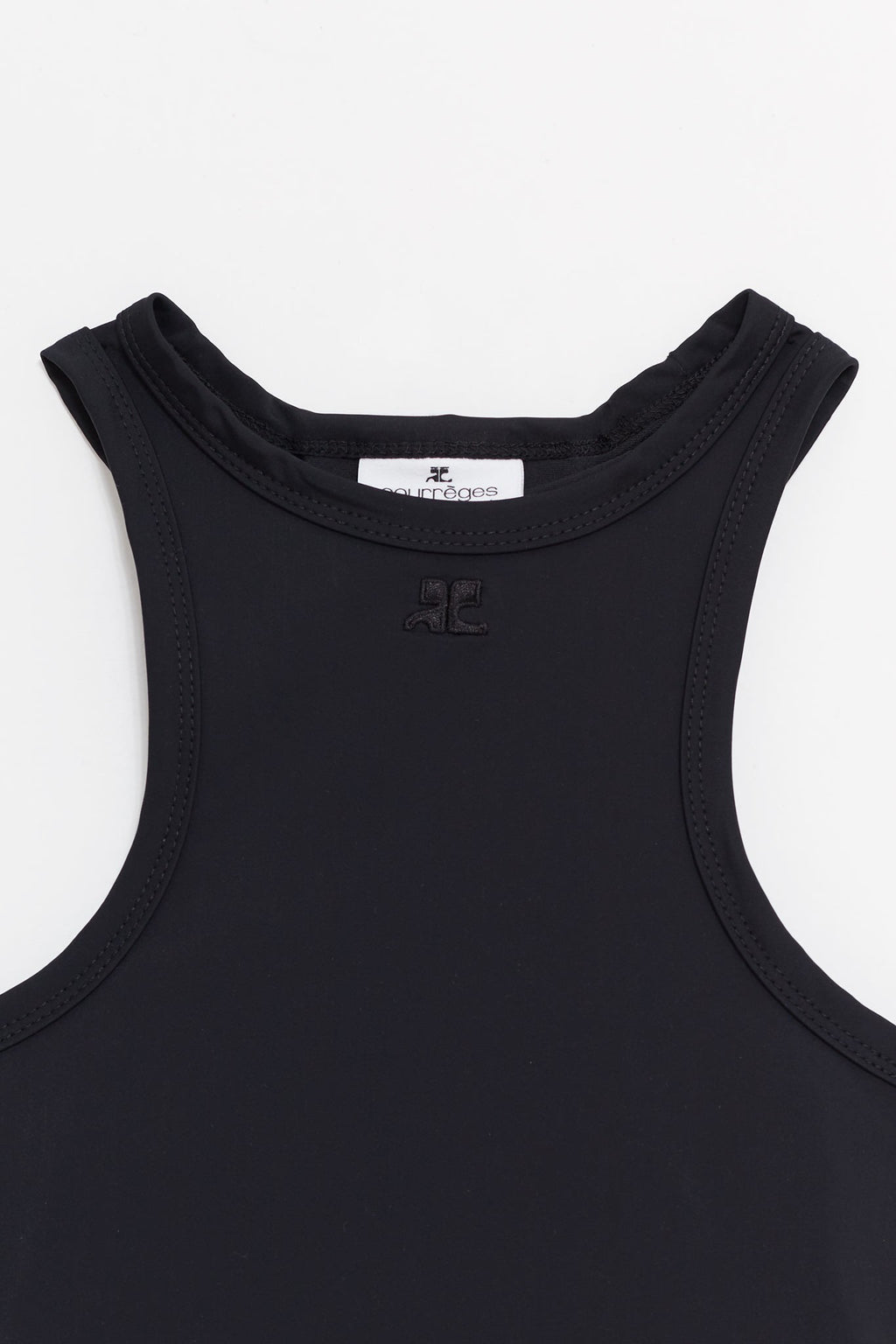 COURREGES BLACK SCUBA TECH JERSEY TOP