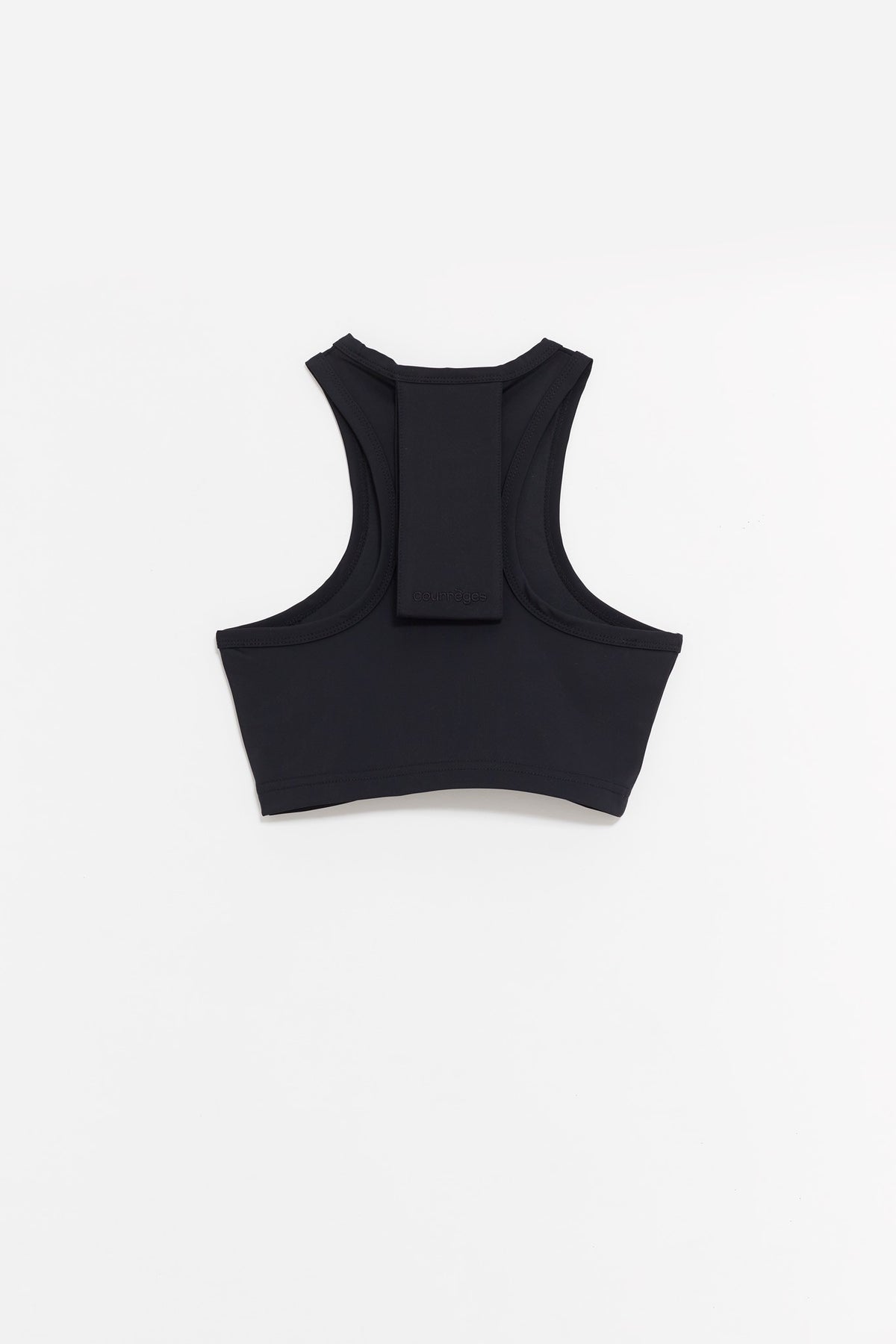 COURREGES BLACK SCUBA TECH JERSEY TOP