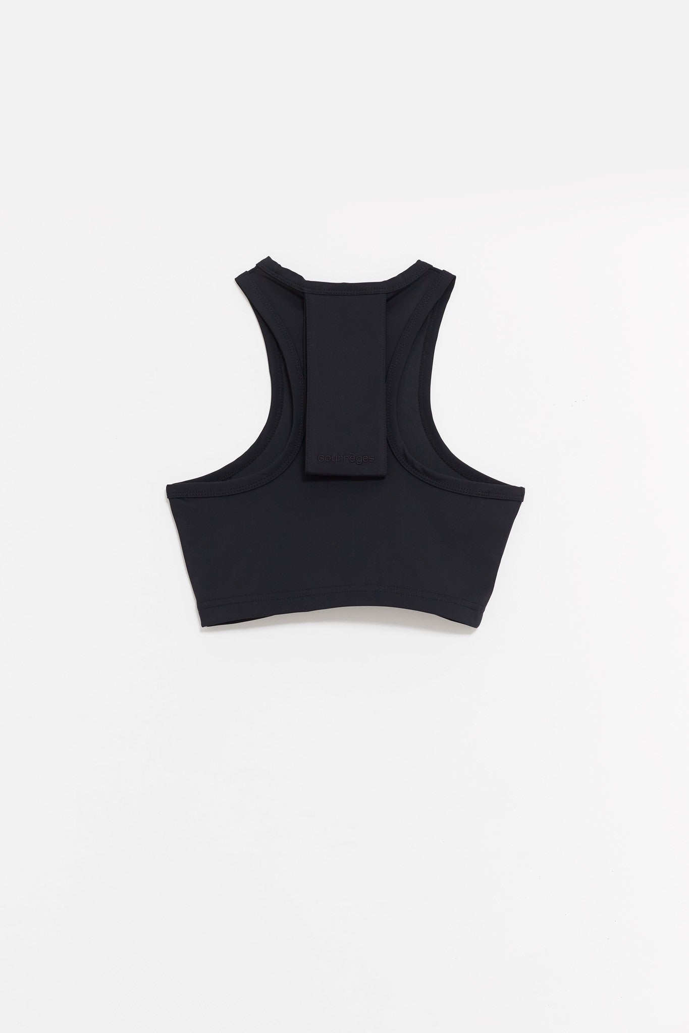 COURREGES BLACK SCUBA TECH JERSEY TOP