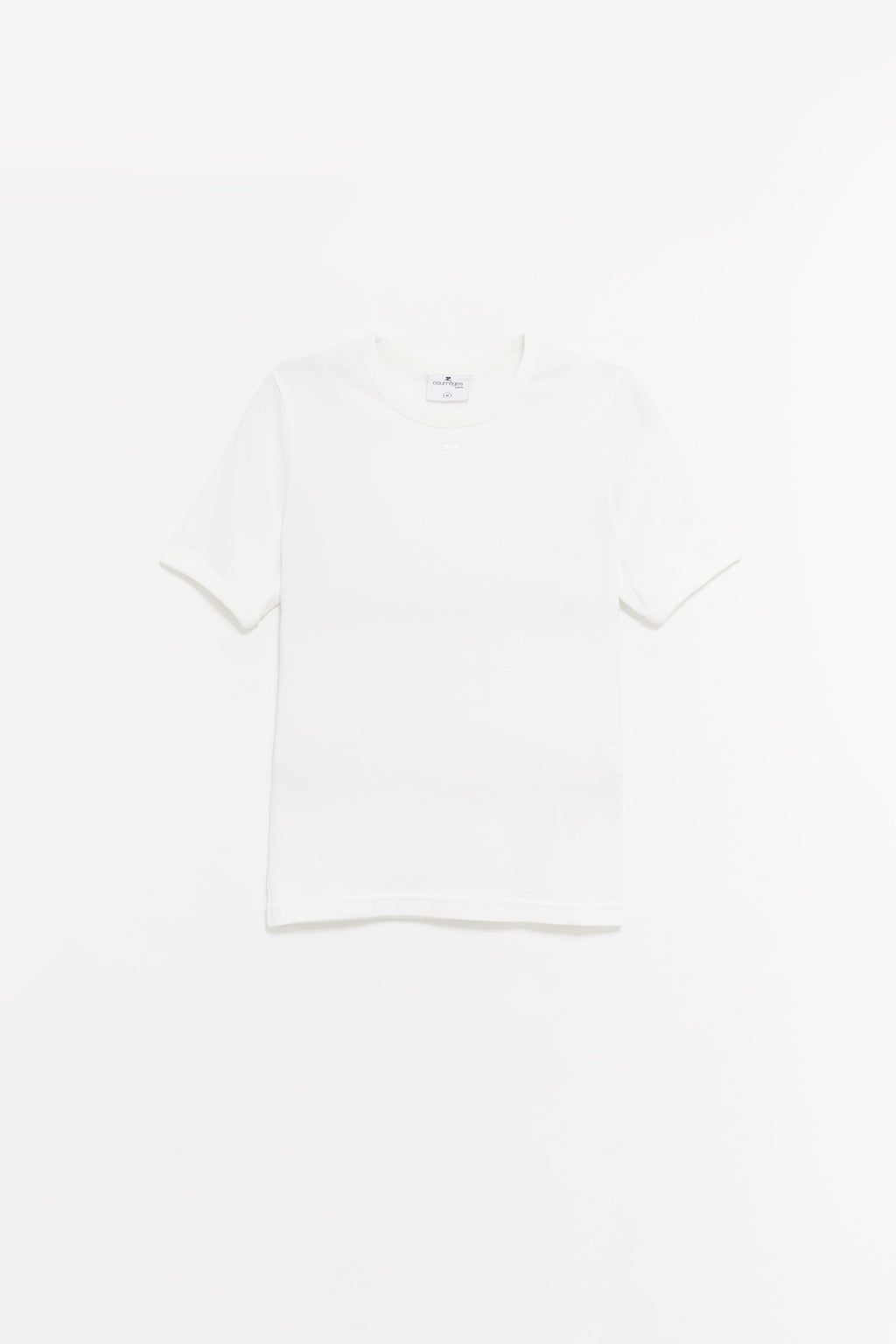 COURREGES HERITAGE WHITE SIGNATURE CONTRAST T SHIRT