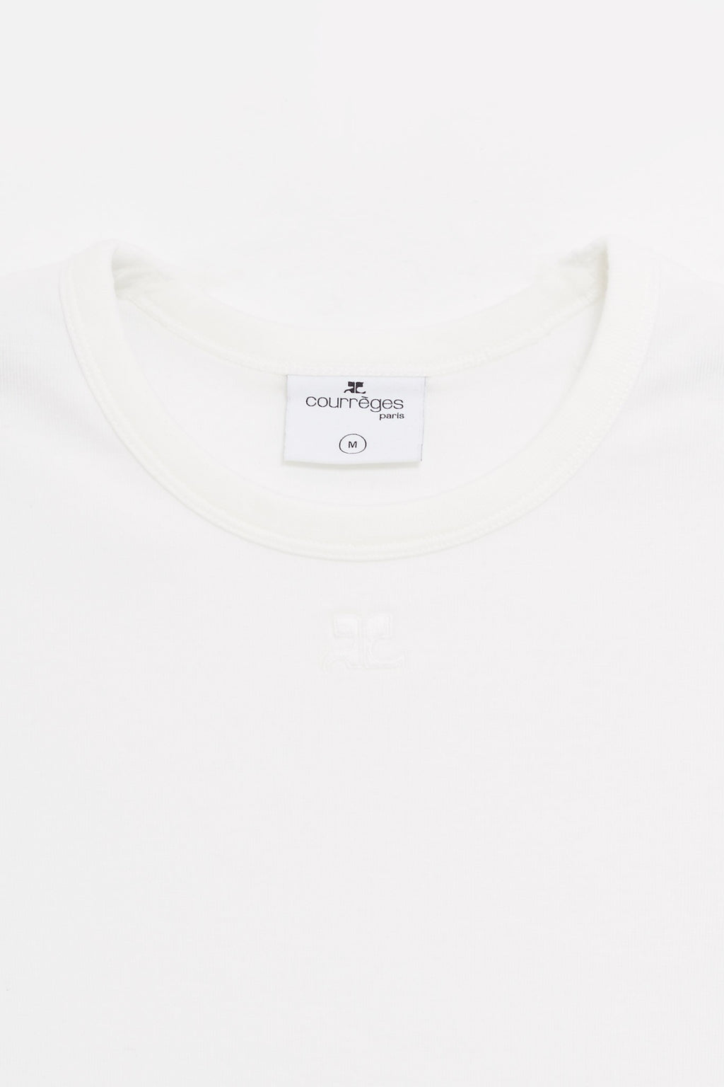 COURREGES HERITAGE WHITE SIGNATURE CONTRAST T SHIRT
