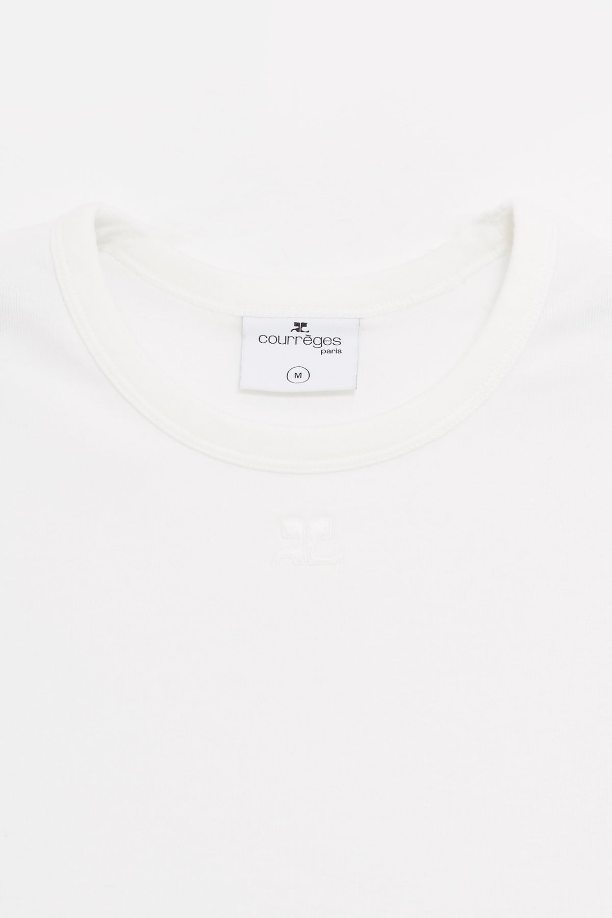 COURREGES HERITAGE WHITE SIGNATURE CONTRAST T SHIRT