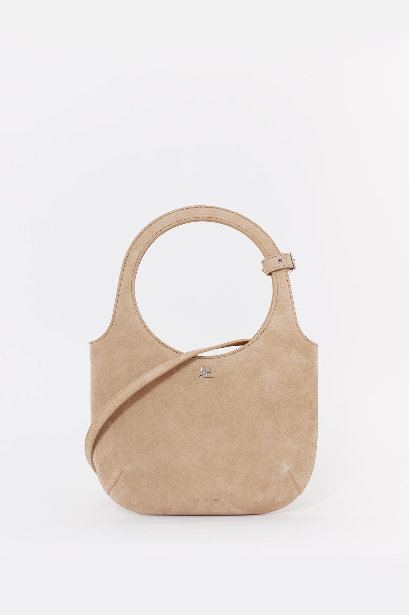 COURREGES FAWN HOLY SUEDE BAG
