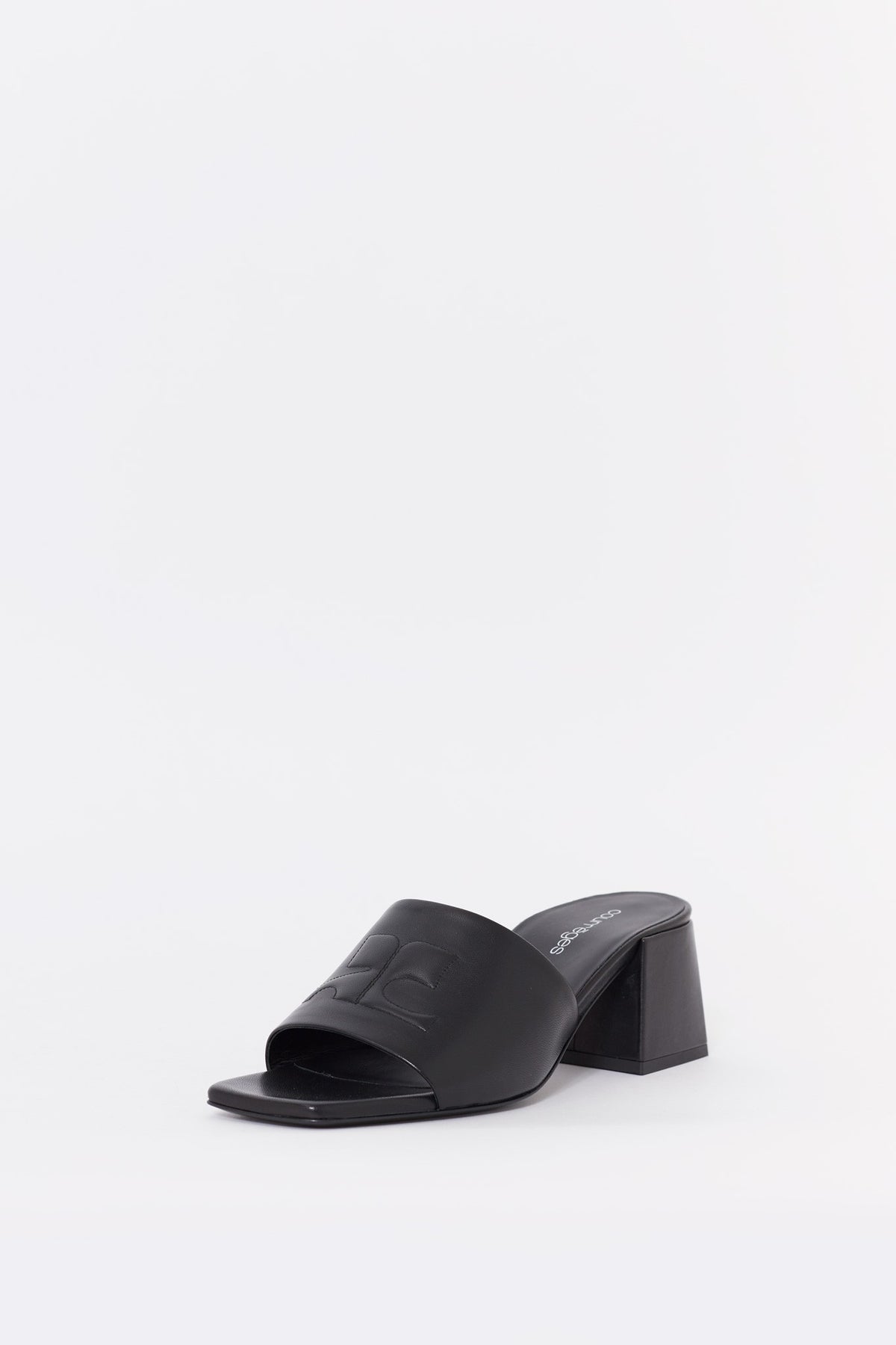 COURREGES BLACK HERITAGE SHADOW SANDALS