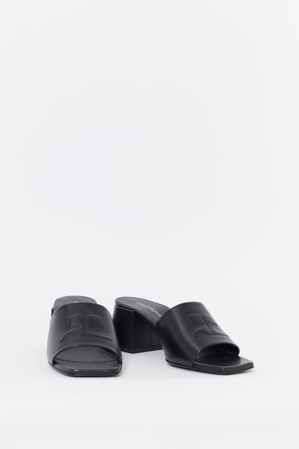 COURREGES BLACK HERITAGE SHADOW SANDALS
