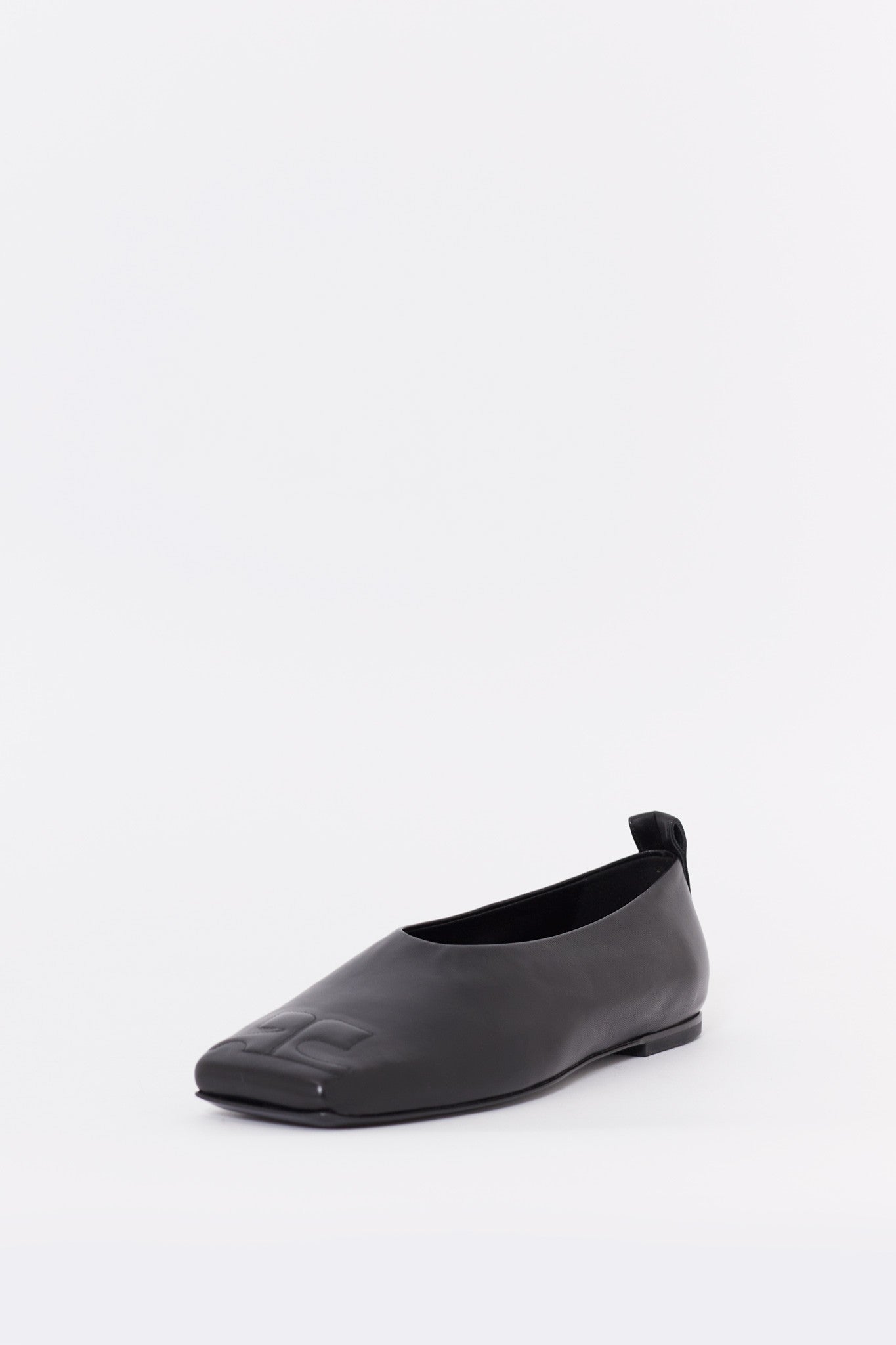 COURREGES BLACK AC HERITAGE NAPPA LEATHER LOAFERS