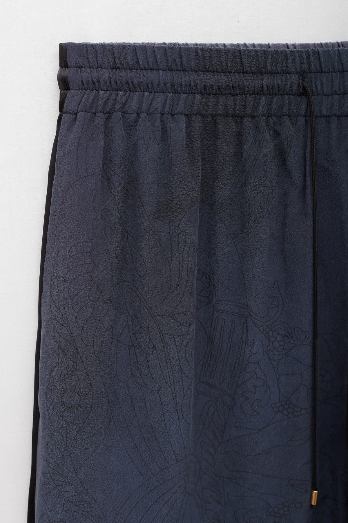 MARINE SERRE PEWTER REGENERATED SCARVES SILK PAJAMA PANTS