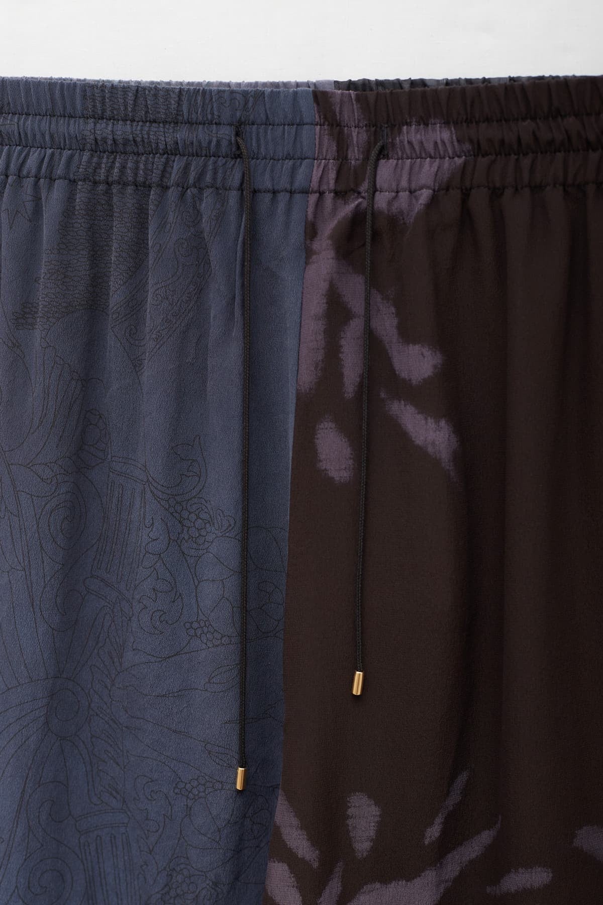 MARINE SERRE PEWTER REGENERATED SCARVES SILK PAJAMA PANTS
