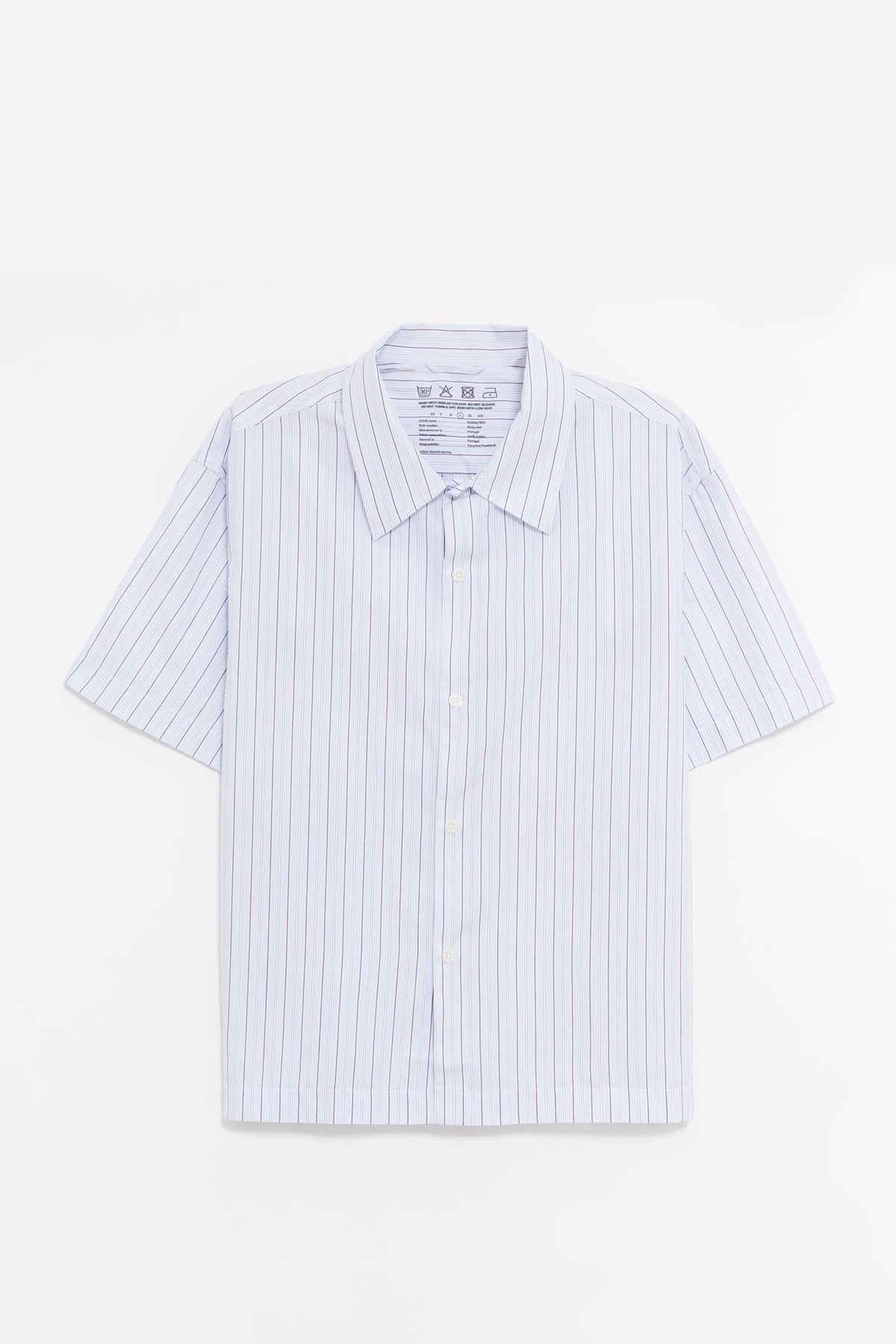 MFPEN LIGHT BLUE BANKER STRIPE HOLIDAY SHIRT