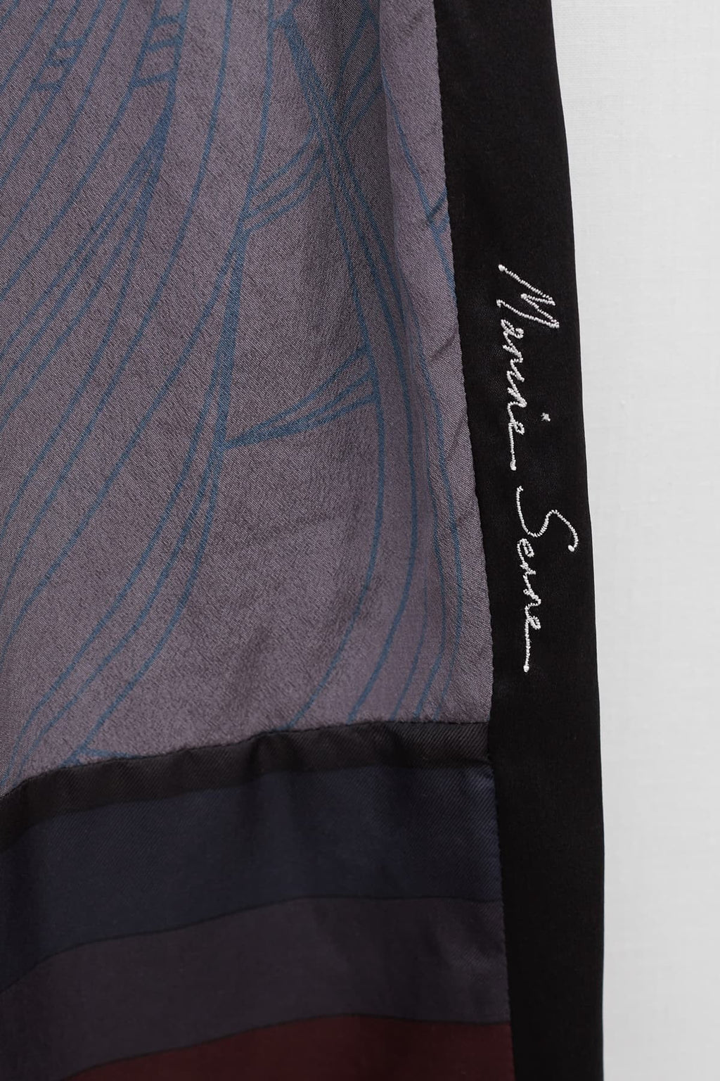MARINE SERRE PEWTER REGENERATED SCARVES SILK PAJAMA PANTS