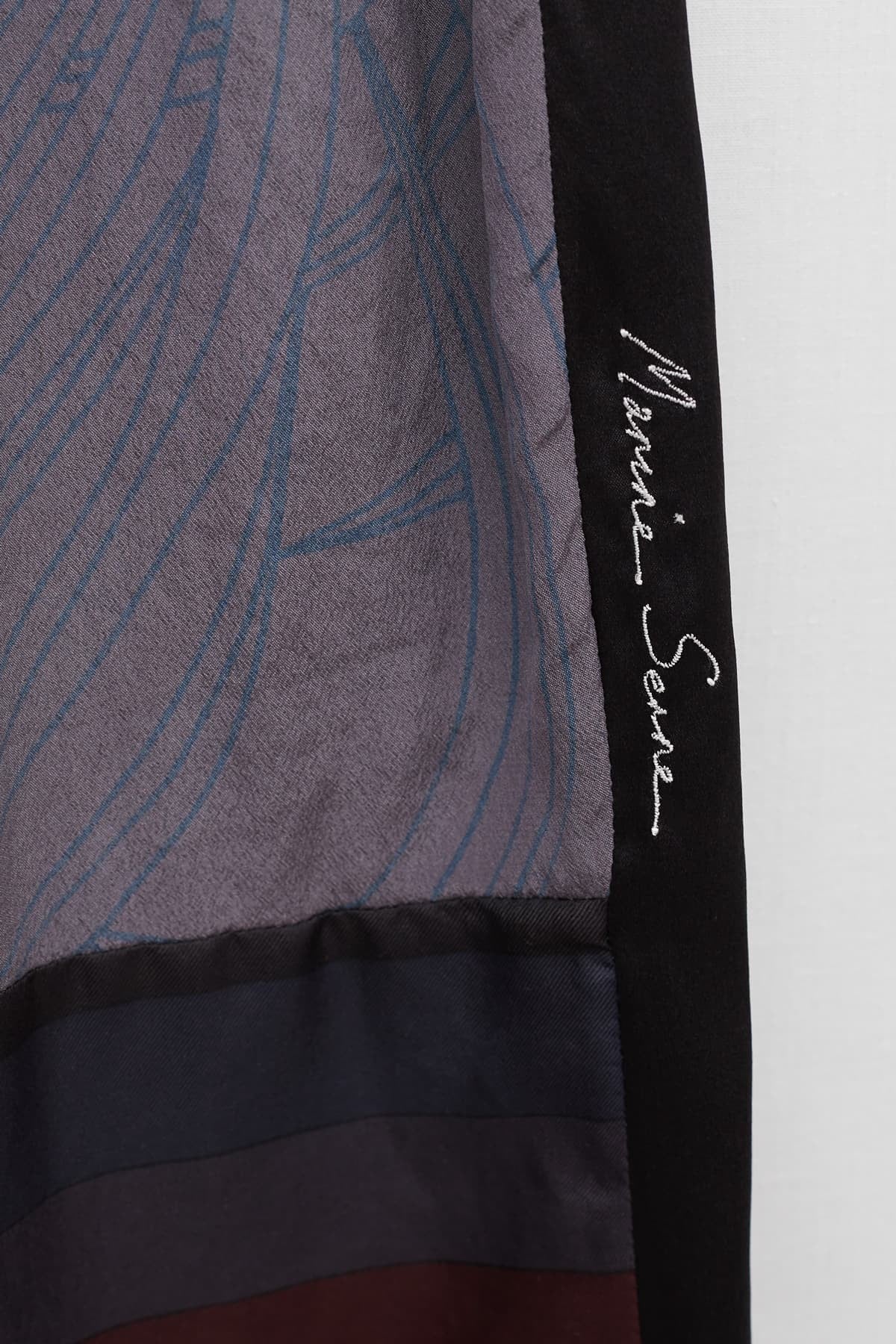 MARINE SERRE PEWTER REGENERATED SCARVES SILK PAJAMA PANTS