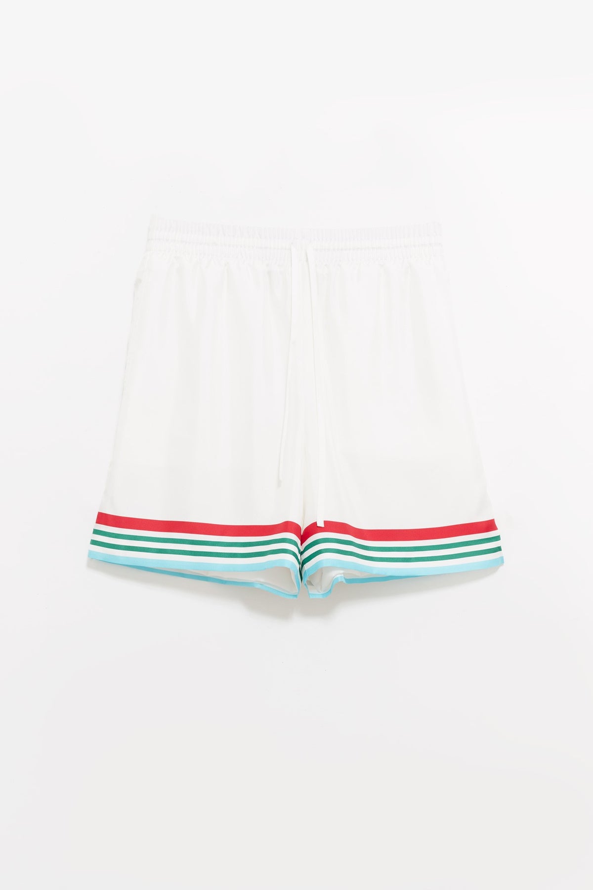 CASABLANCA WHITE SILK CASA WAY WORLD SERIES SHORT