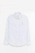 AMI WHITE BLUE BOXY FIT SHIRT