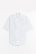 AMI WHITE BLUE CAMP COLLAR SHIRT