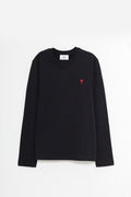 AMI BLACK ADC LS T SHIRT