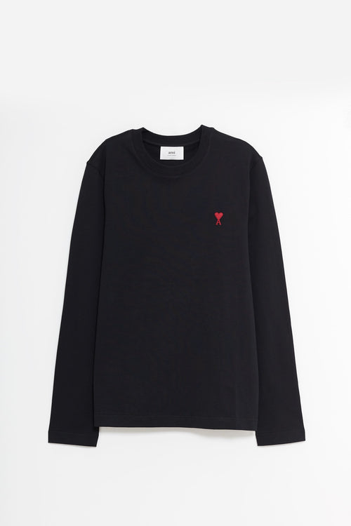 AMI BLACK ADC LS T SHIRT