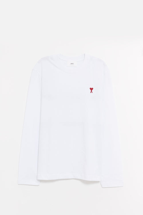 AMI WHITE ADC LS T SHIRT