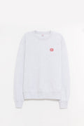 LOUVOIS MELANGE SMALL CHAIN CREST EMBROIDERY CREWNECK