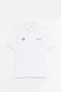 LOUVOIS WHITE CHAIN CREST POLO
