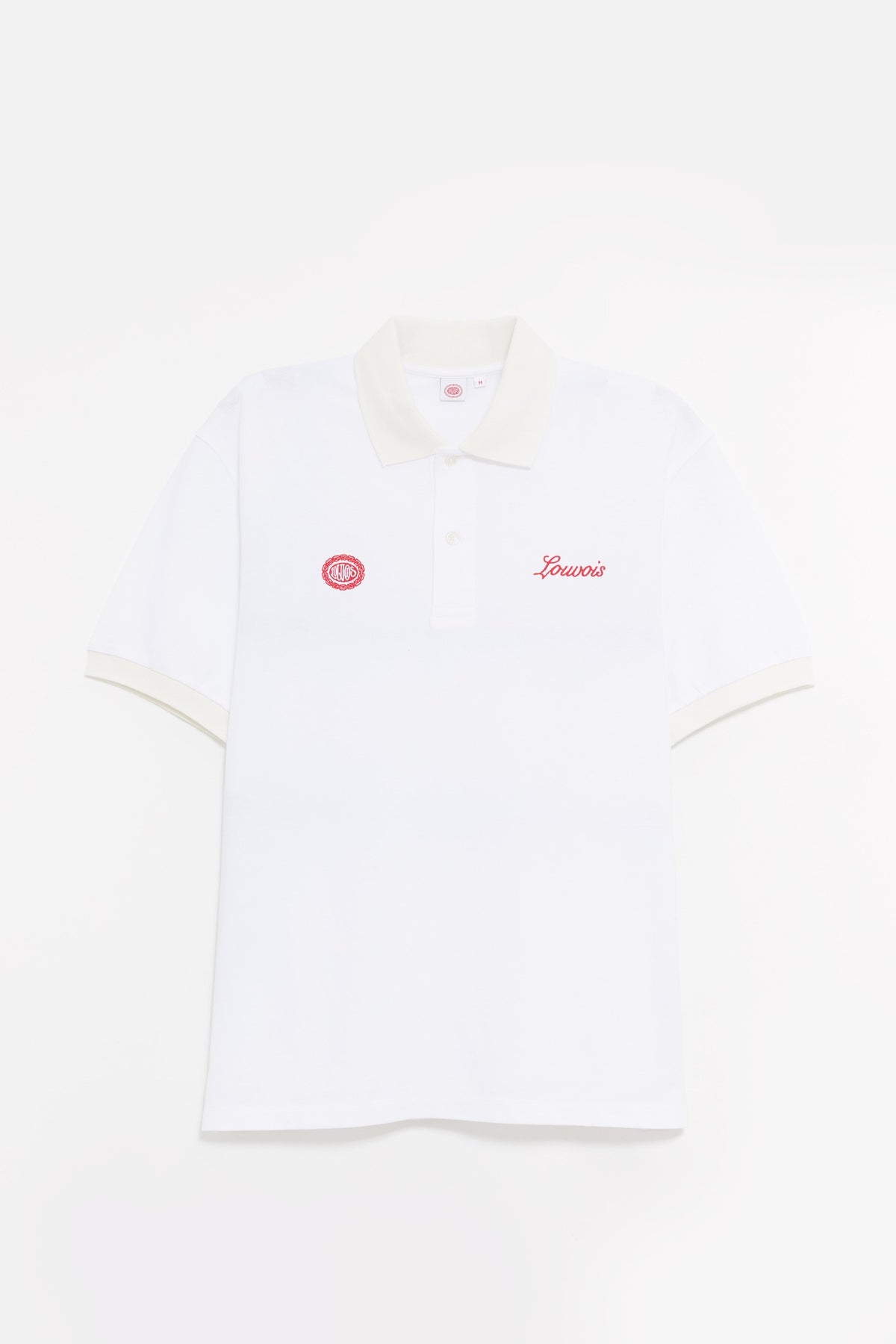 LOUVOIS WHITE CHAIN CREST POLO