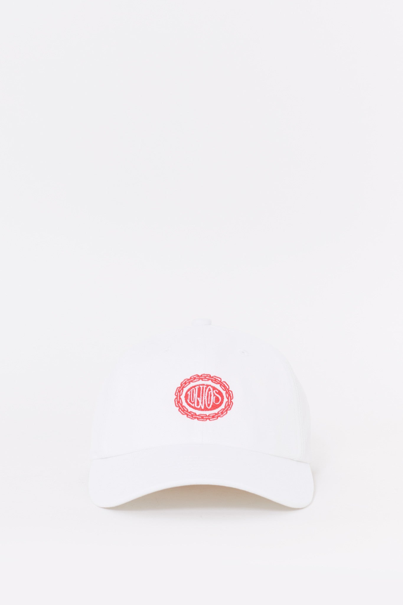 LOUVOIS WHITE RED CHAIN CREST HAT