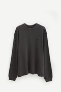 STUSSY WASHED BLACK RAGLAN THERMAL BASIC STOCK T SHIRT