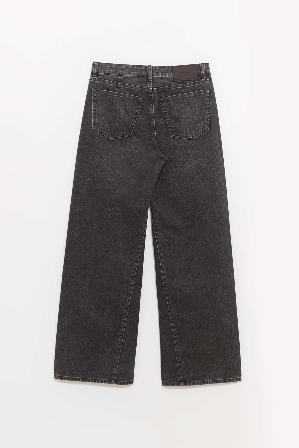 OUR LEGACY BLACK COATED TREBLE CUT TROUSERS
