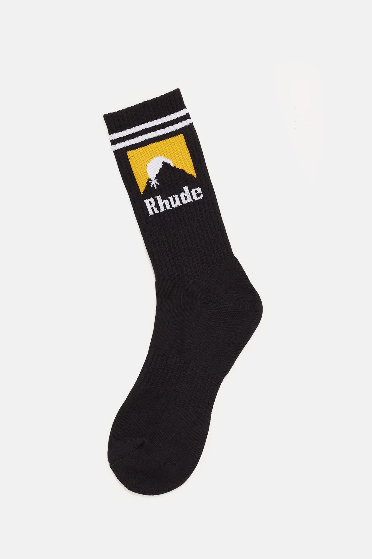 RHUDE BLACK STRIPED MOONLIGHT SOCKS
