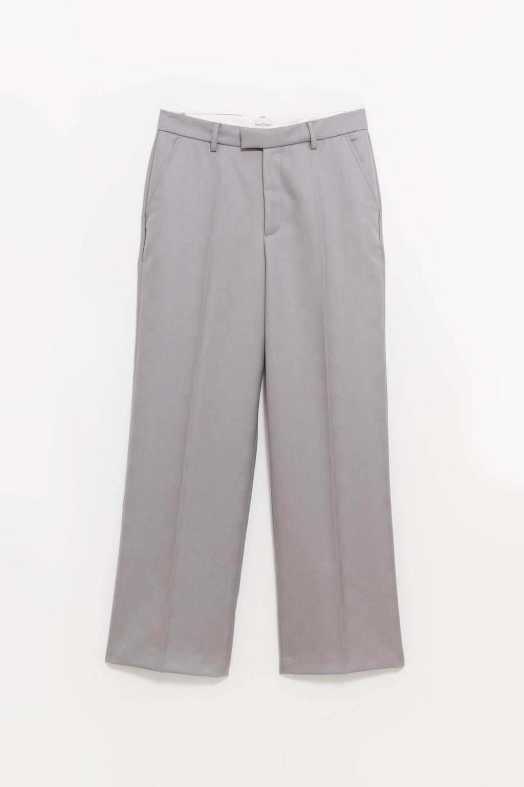 SECOND LAYER GREY IDDEN CHECK BAGGY PRIMO TROUSER