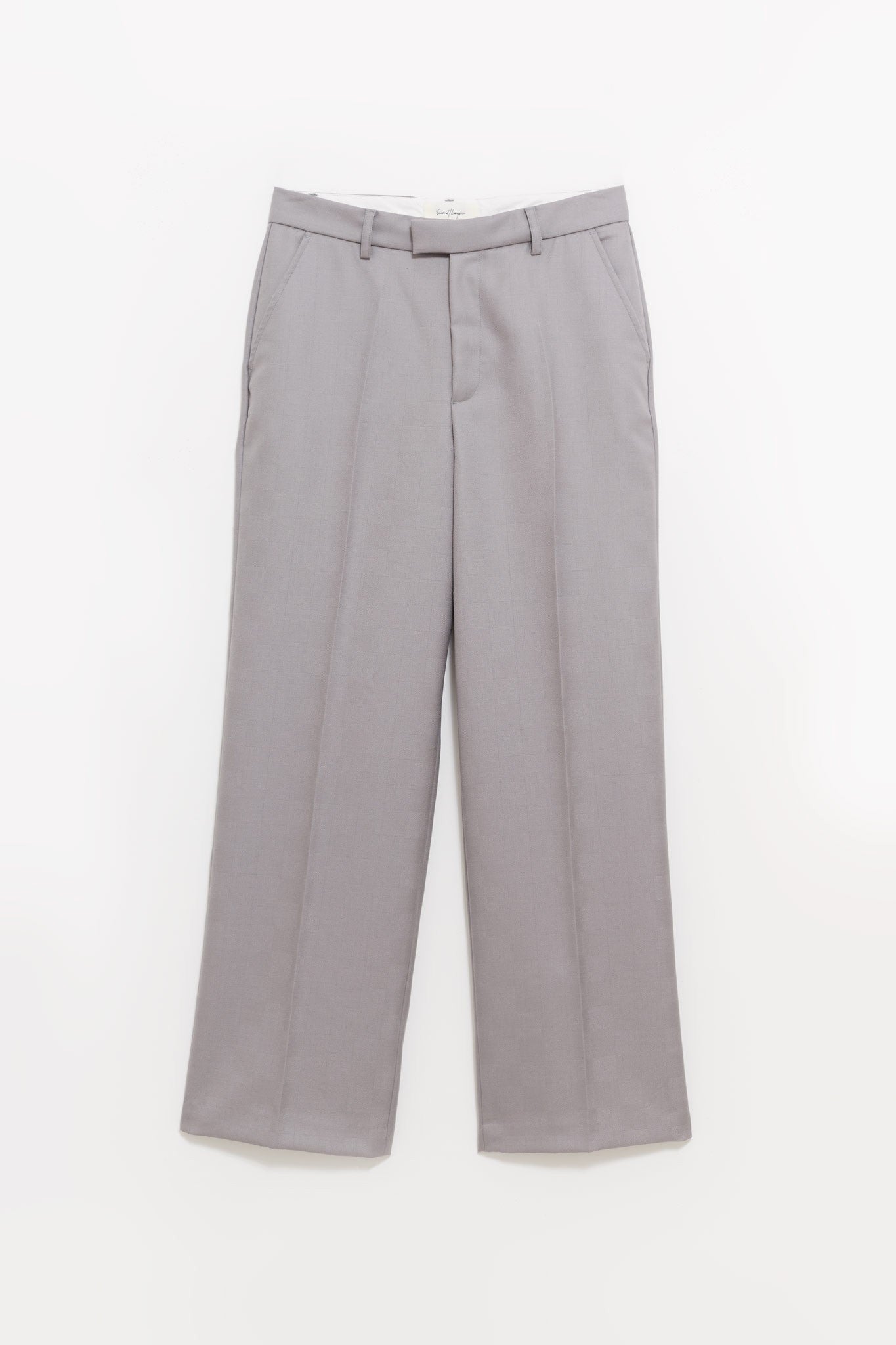 SECOND LAYER GREY IDDEN CHECK BAGGY PRIMO TROUSER