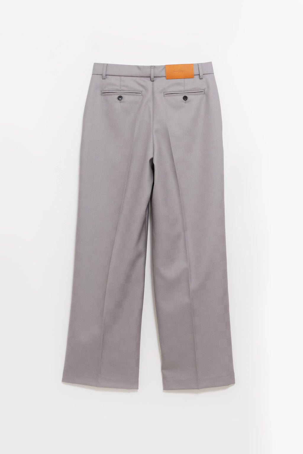 SECOND LAYER GREY IDDEN CHECK BAGGY PRIMO TROUSER