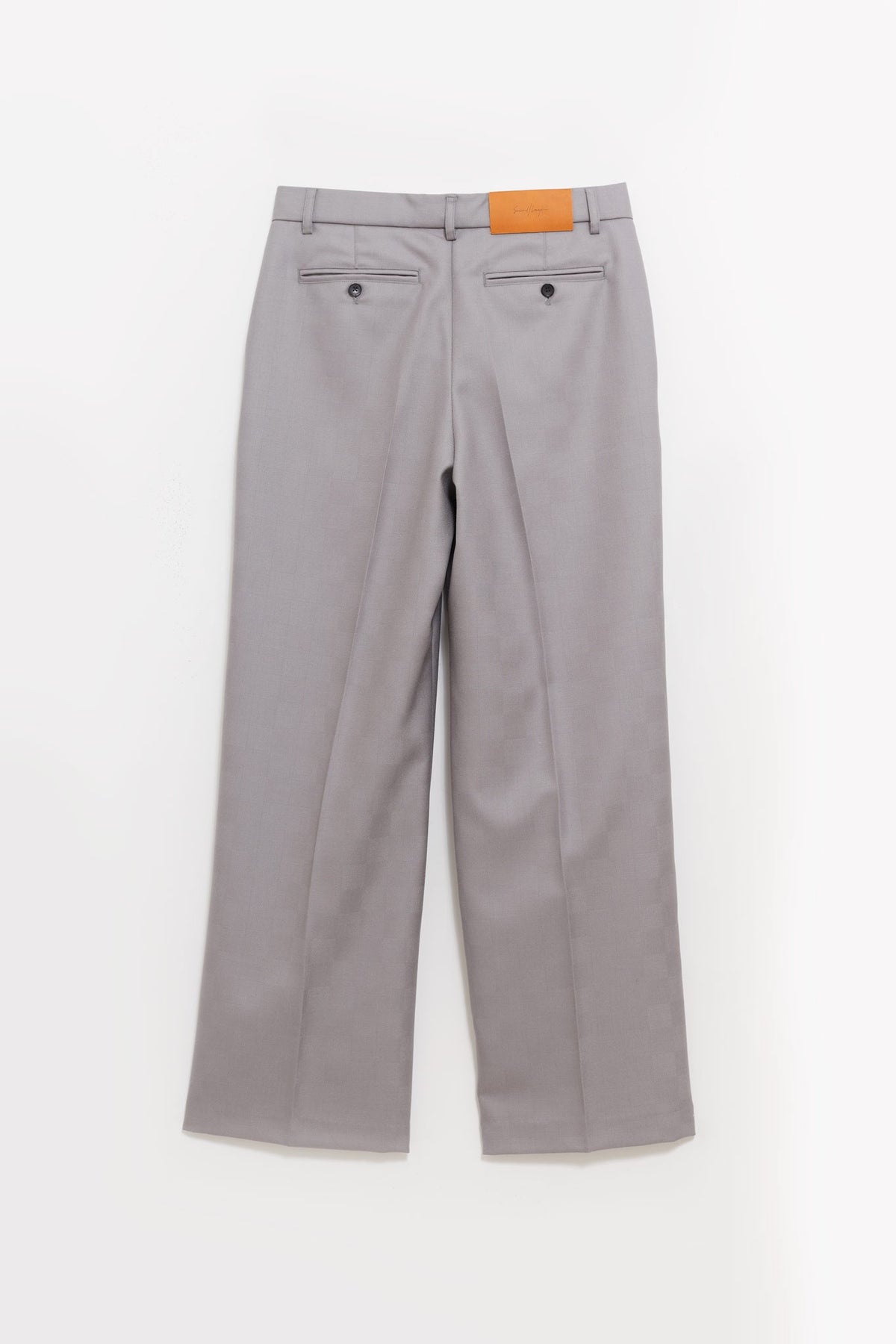 SECOND LAYER GREY IDDEN CHECK BAGGY PRIMO TROUSER