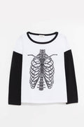 SECOND LAYER WHITE BLACK SHRINE BBALL LS T SHIRT