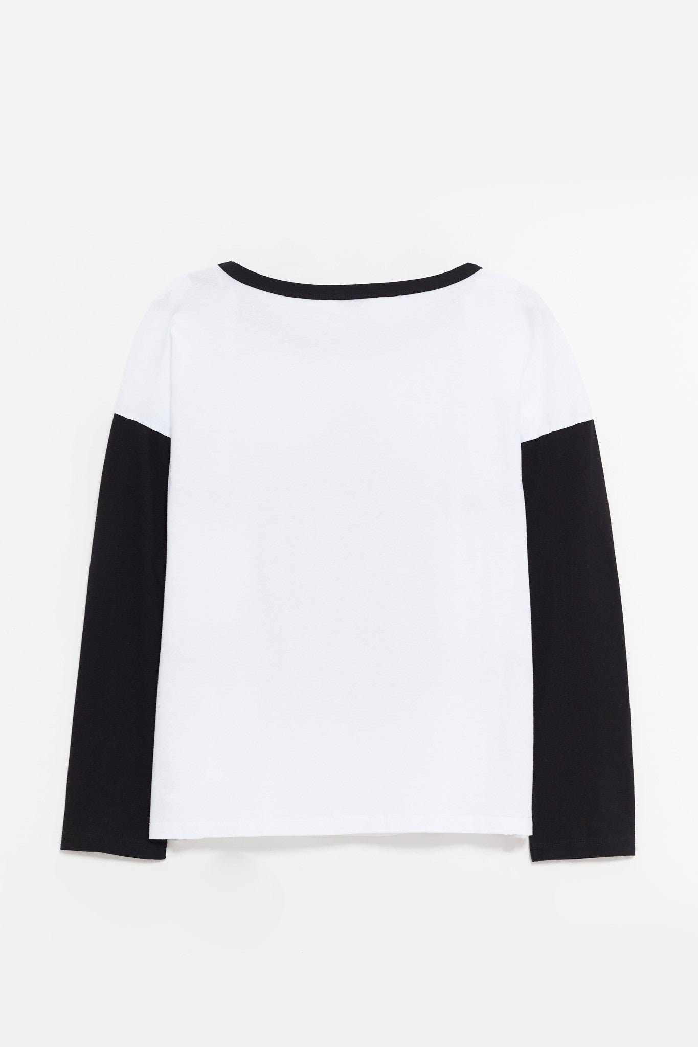 SECOND LAYER WHITE BLACK SHRINE BBALL LS T SHIRT