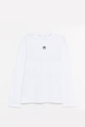 MARINE SERRE WHITE MOON LOGO JERSEY LONG SLEEVES T SHIRT