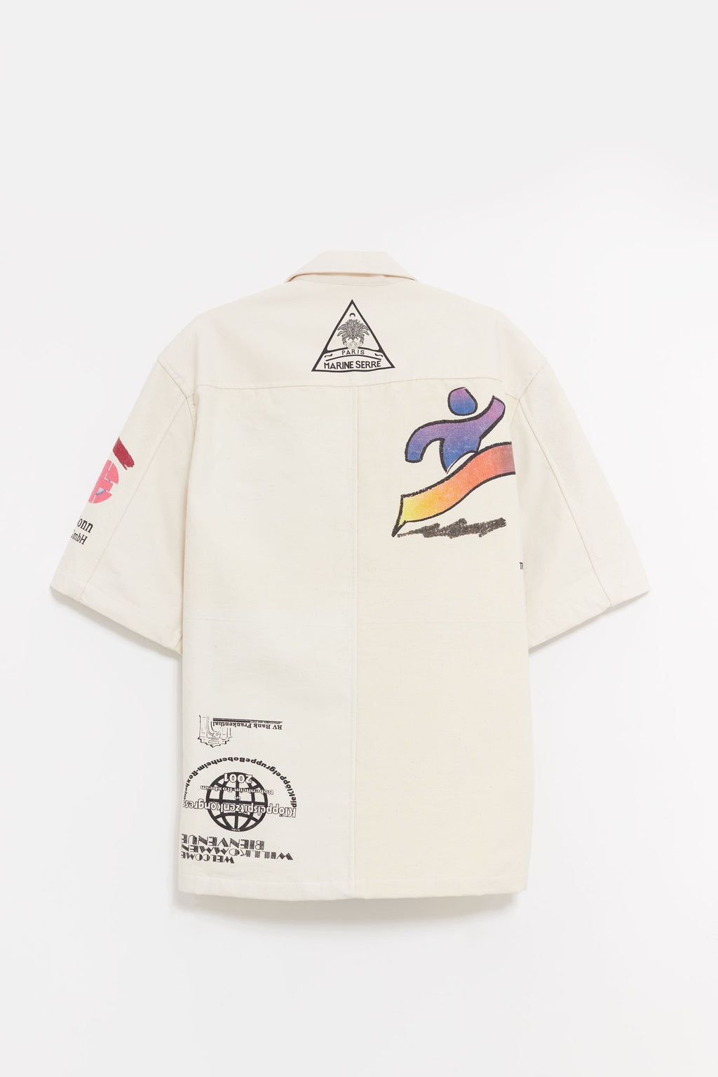 MARINE SERRE ECRU REGENERATED TOTE BAGS BOWLING SHIRT