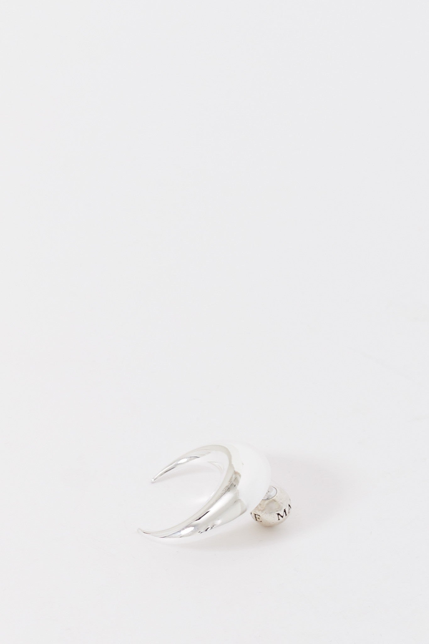 MARINE SERRE SHINY SILVER SILVER PLATED MOON EARRINGS