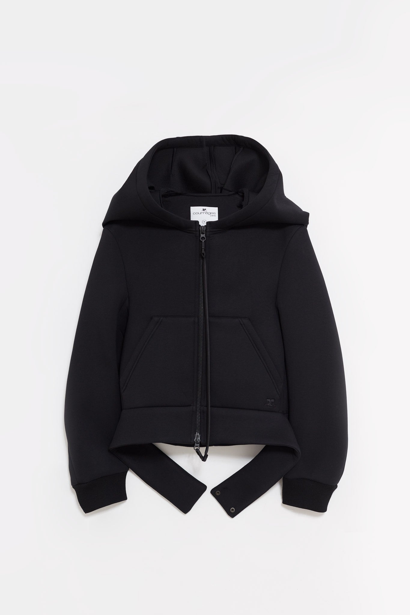 COURREGES BLACK COCOON BONDED JACKET