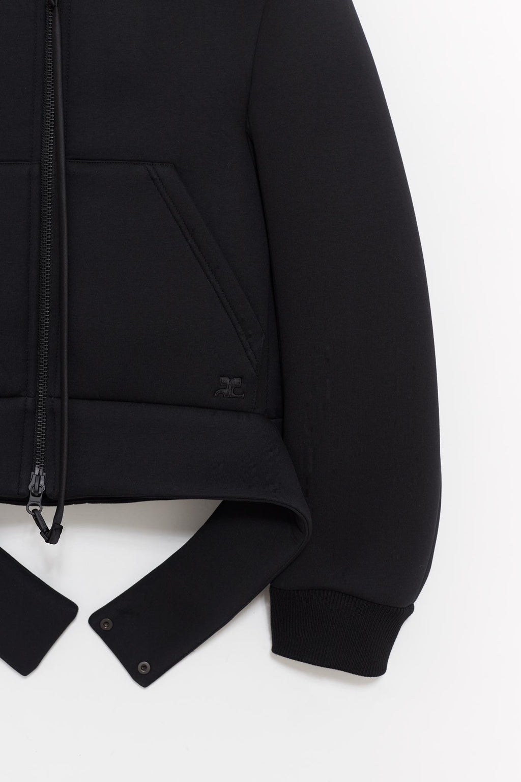 COURREGES BLACK COCOON BONDED JACKET