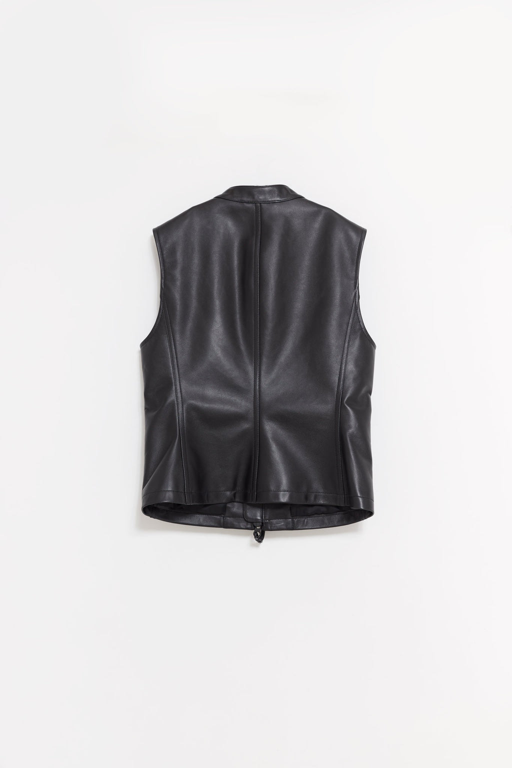 COURREGES BLACK CITY SHADOW LEATHER VEST