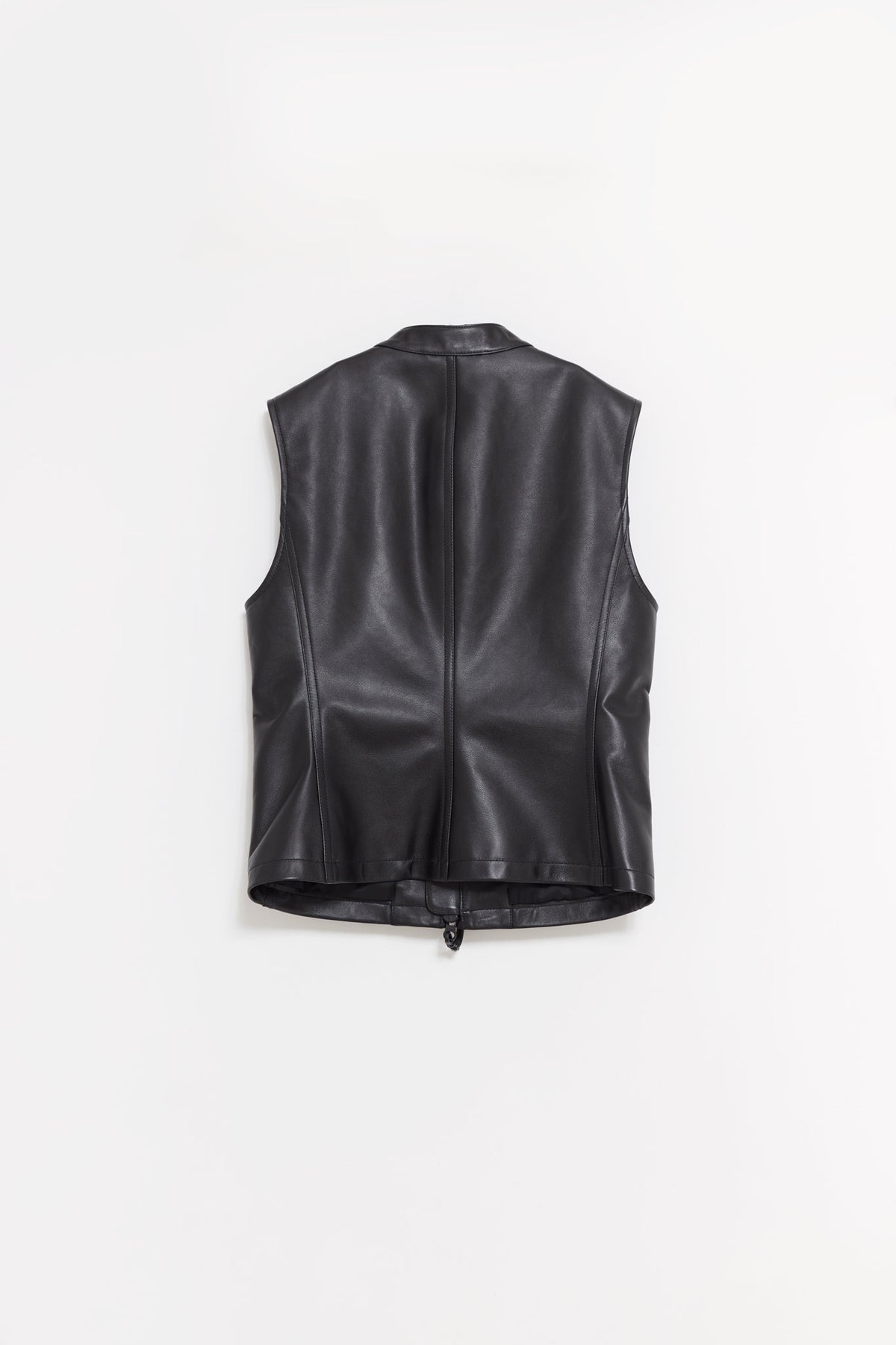 COURREGES BLACK CITY SHADOW LEATHER VEST