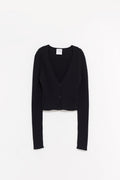 COURREGES BLACK SOLAR LIGHT RIB CARDIGAN