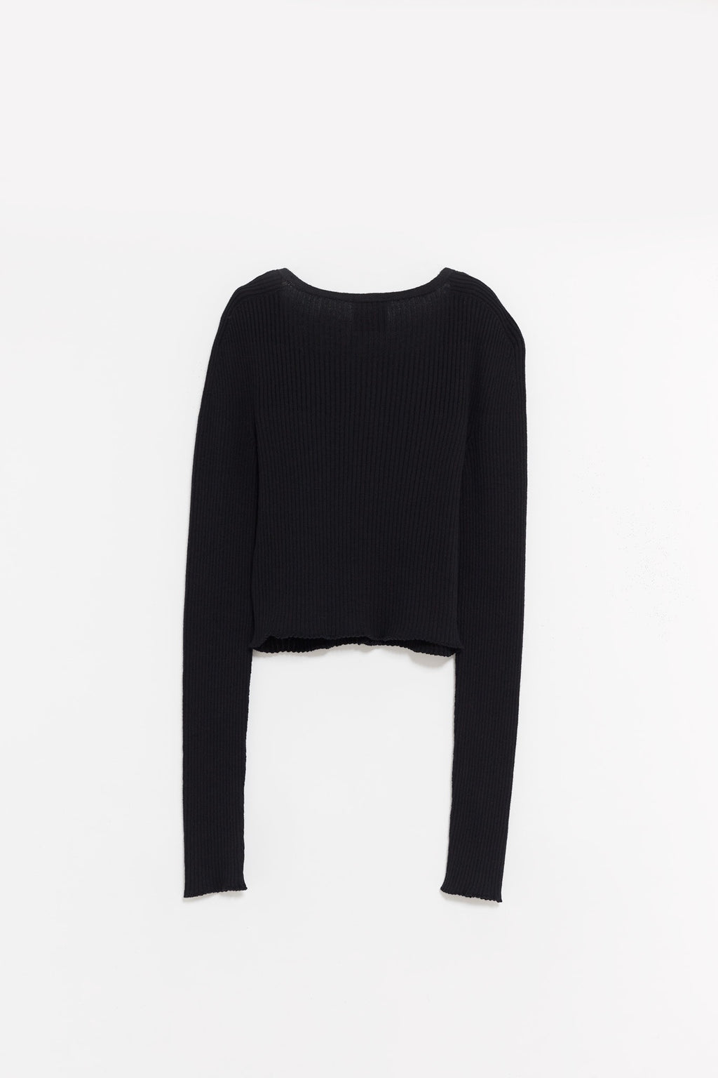 COURREGES BLACK SOLAR LIGHT RIB CARDIGAN