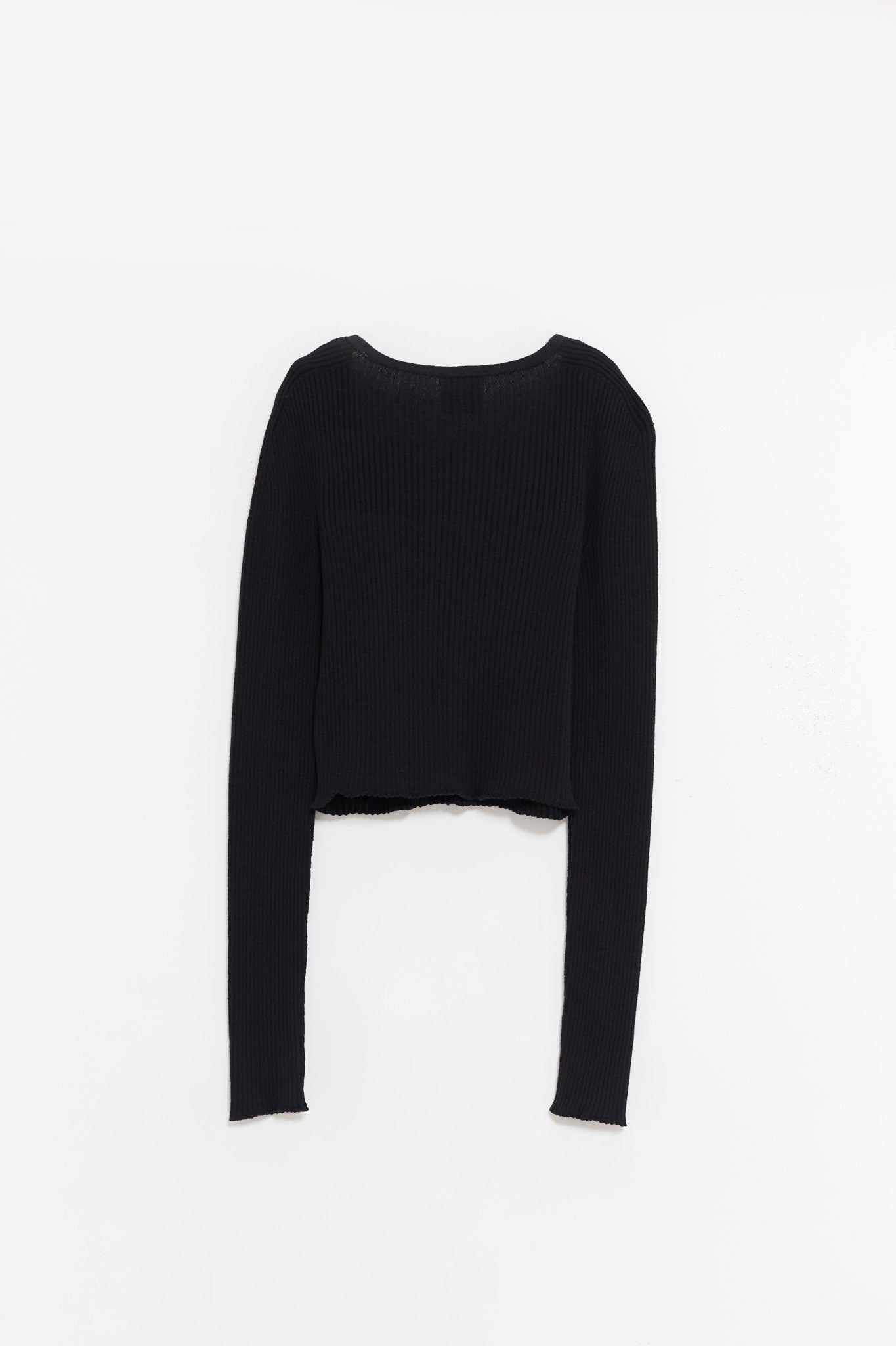 COURREGES BLACK SOLAR LIGHT RIB CARDIGAN
