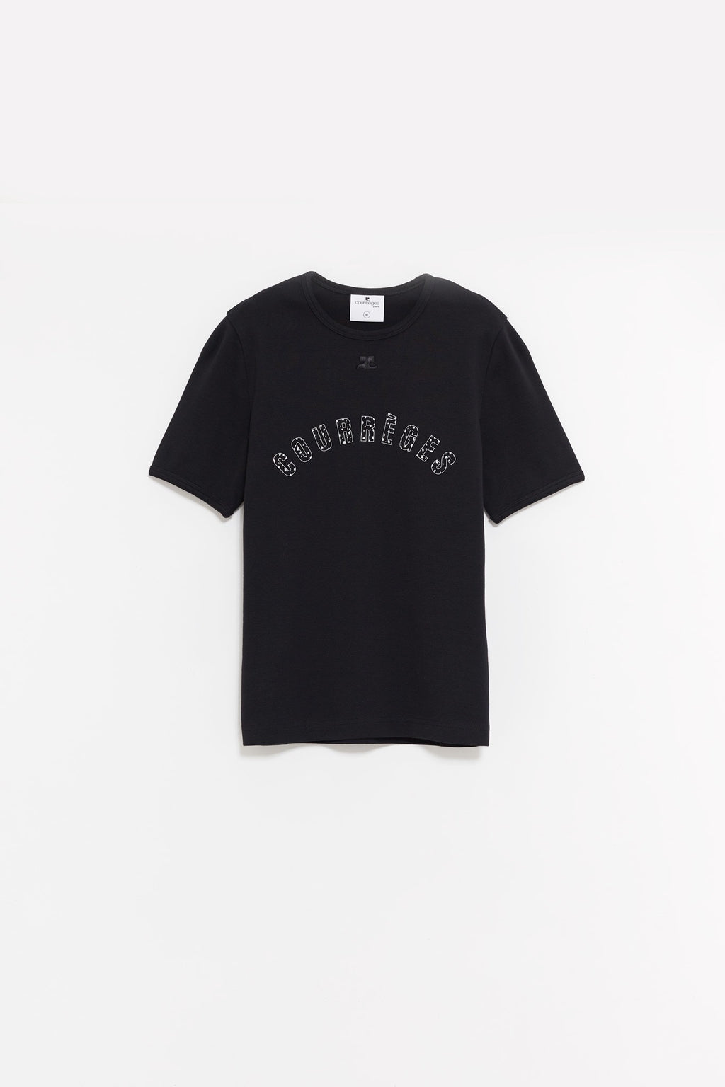 COURREGES BLACK MEDUSA CONTRAST T SHIRT